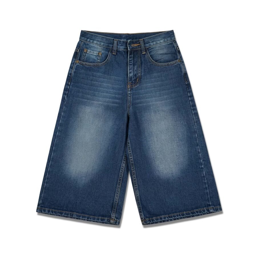 Core Fade Blue Denim Jorts – Baggy Streetwear Jean Shorts