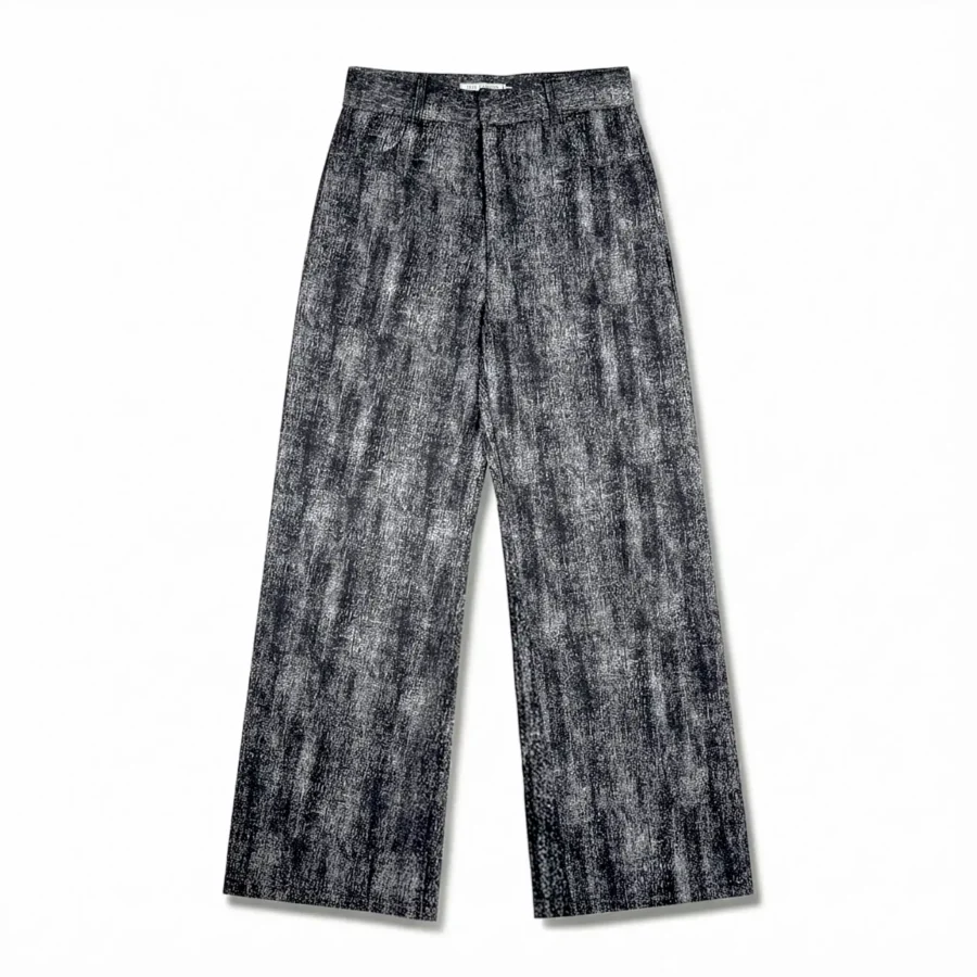 Textured Wide Leg Denim Pants – Street Fit