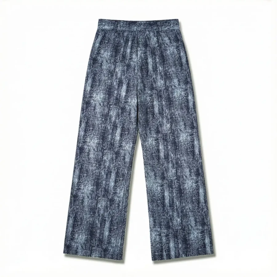 Textured Wide Leg Denim Pants – Street Fit