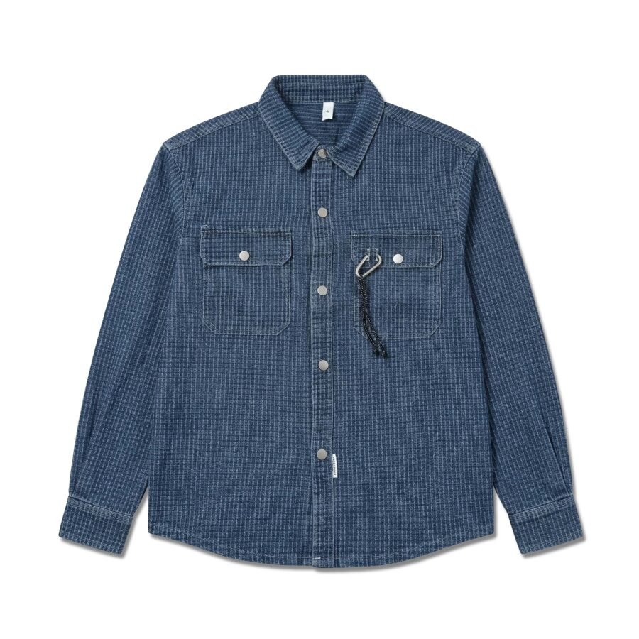 Grid Textured Overshirt Denim Jacket – Utility Fit