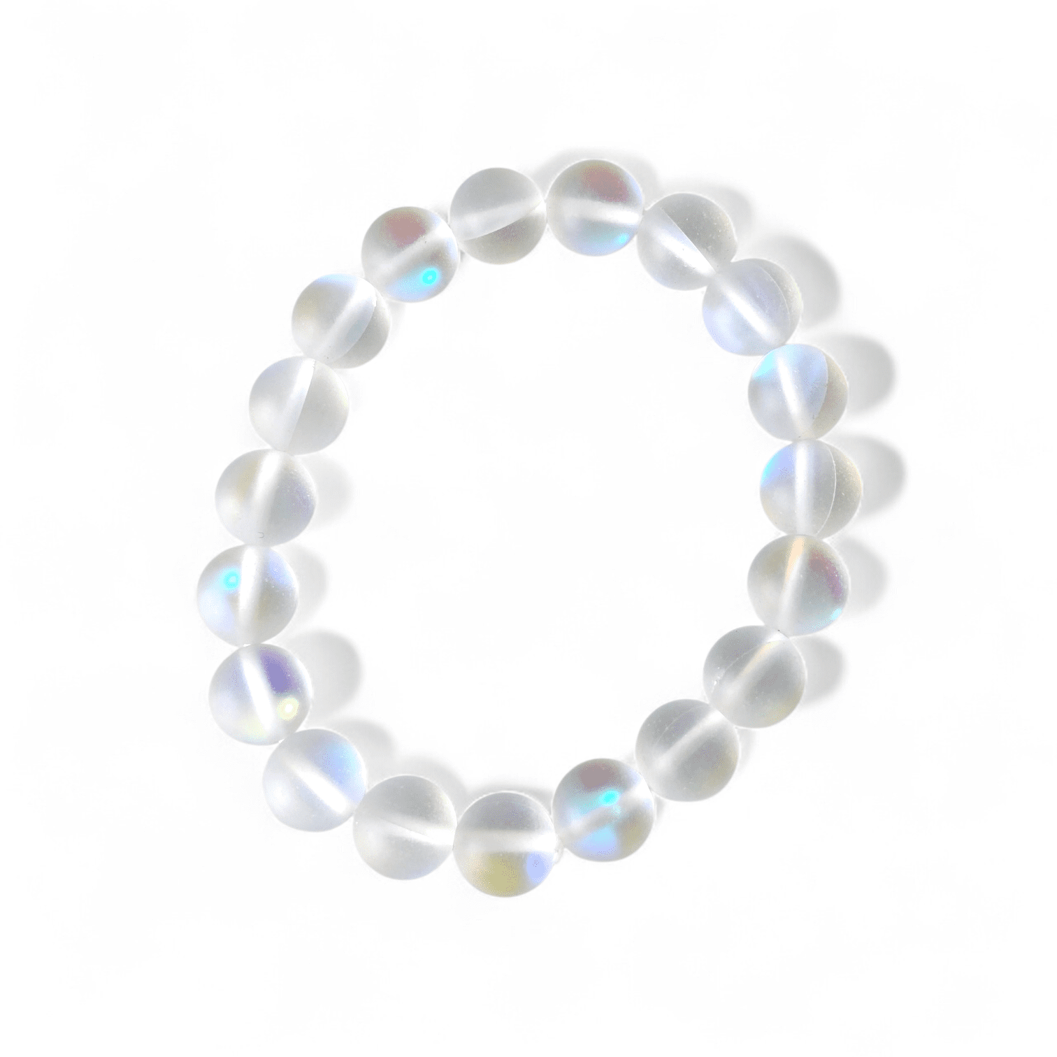 Iridescent Frost Bead Bracelet Minimal Glow Unisex Fit