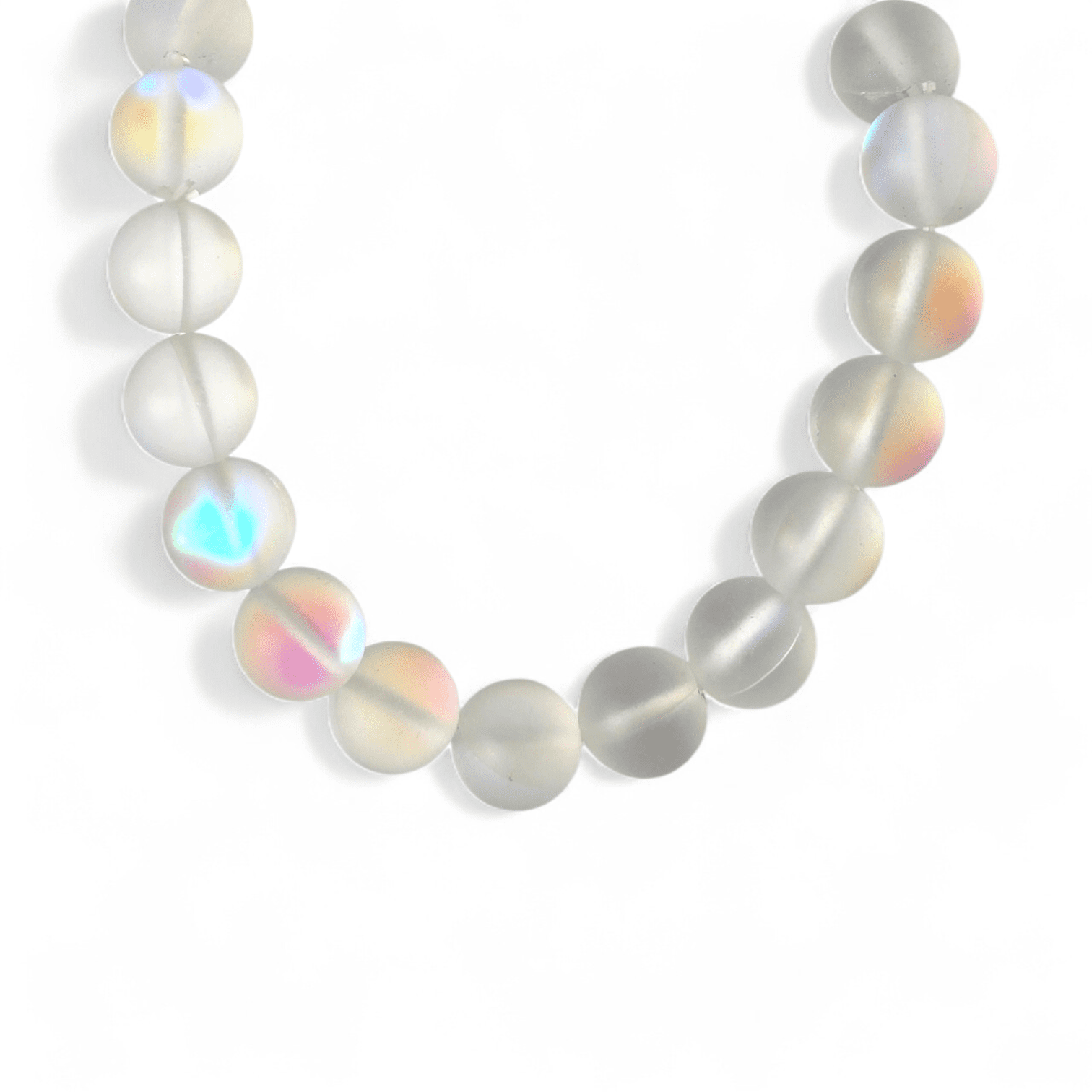 Iridescent Frost Bead Bracelet Minimal Glow Unisex Fit