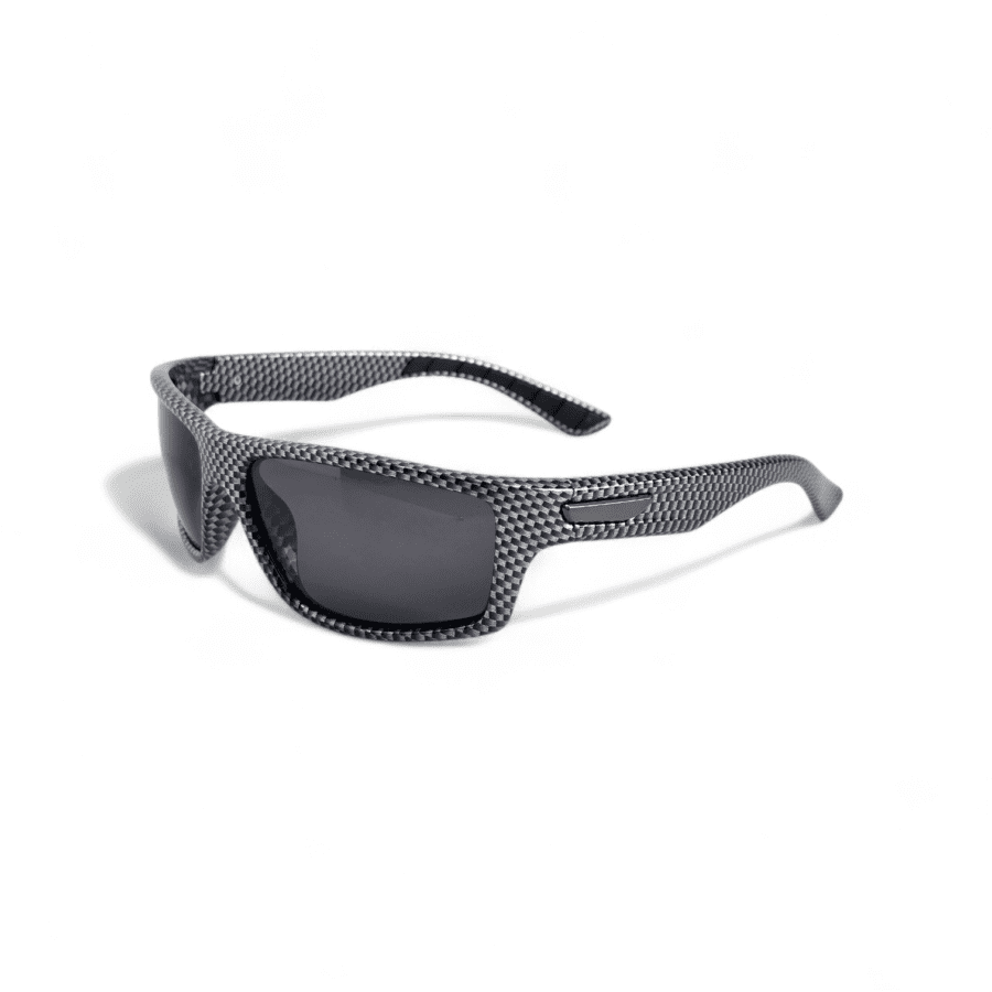 Bold Black Carbono Grid Wrap Sunglass