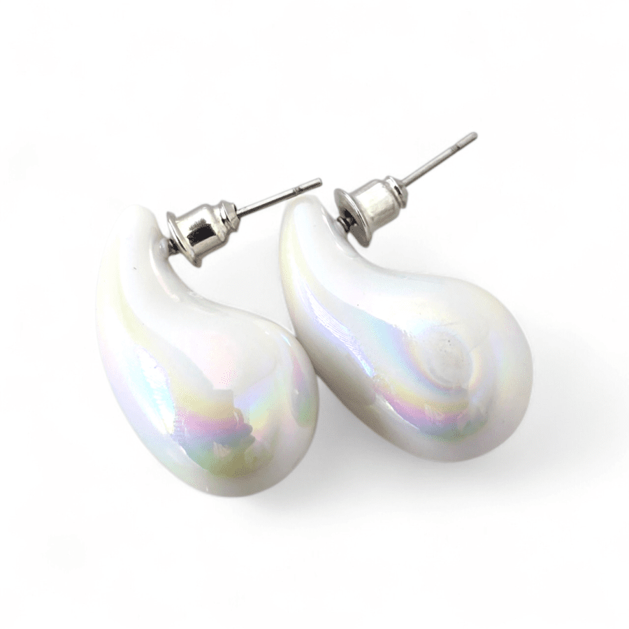 Lumi Pearl Drop Resin Stud Earrings