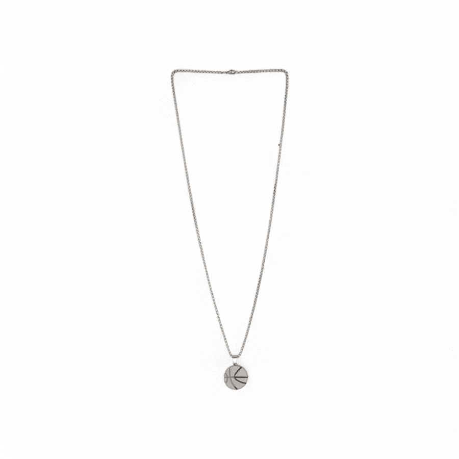 Courtside Stainless Steel Basketball Charm Chain