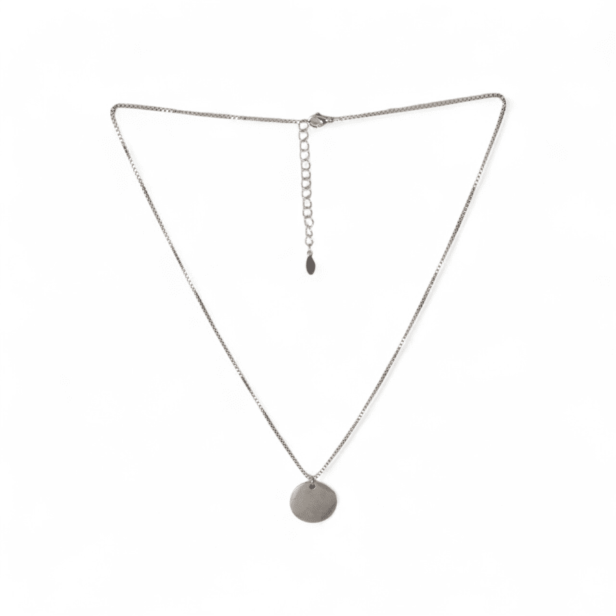 Minimal Oval Disc Charm Chain – Core Silver Edition
