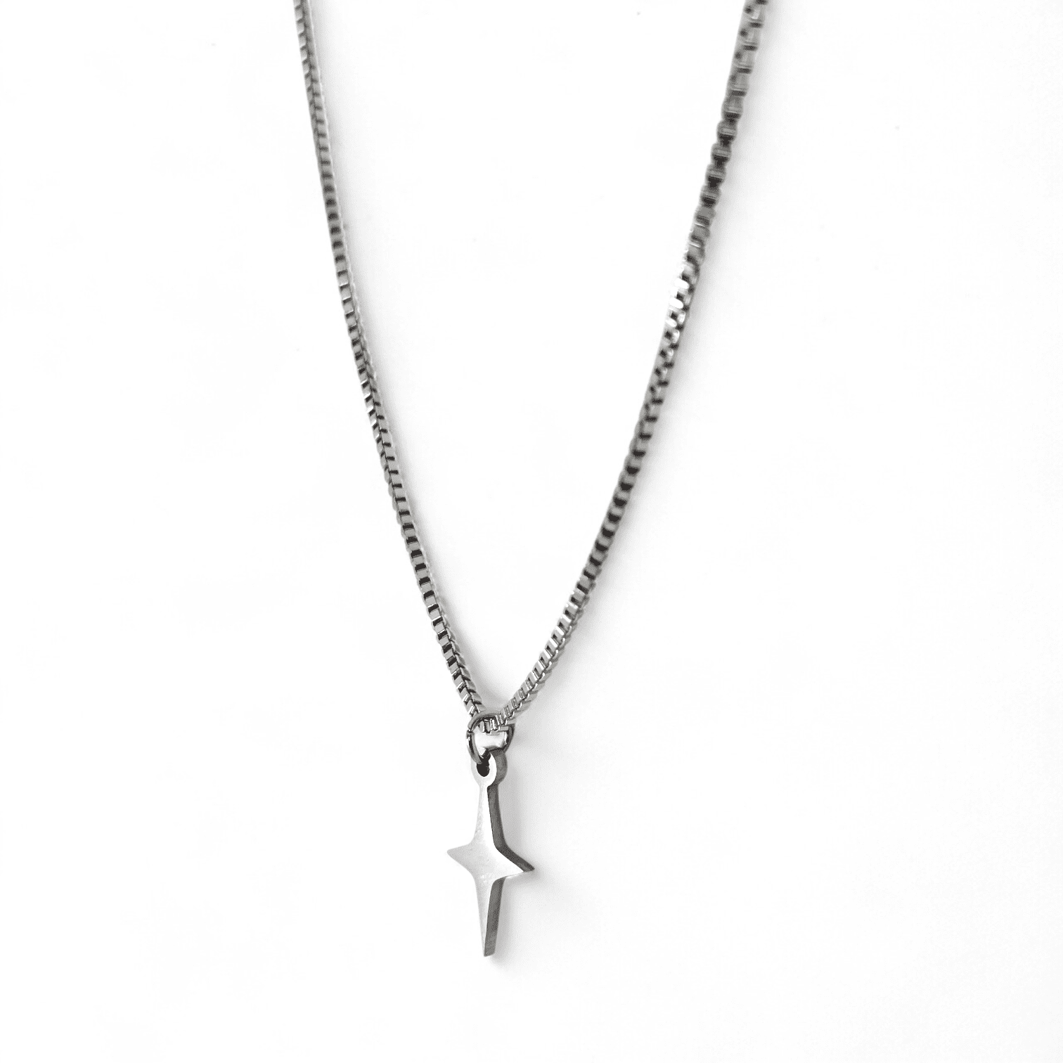 Nova Star Pendant Y2K Style Silver Chain Necklace