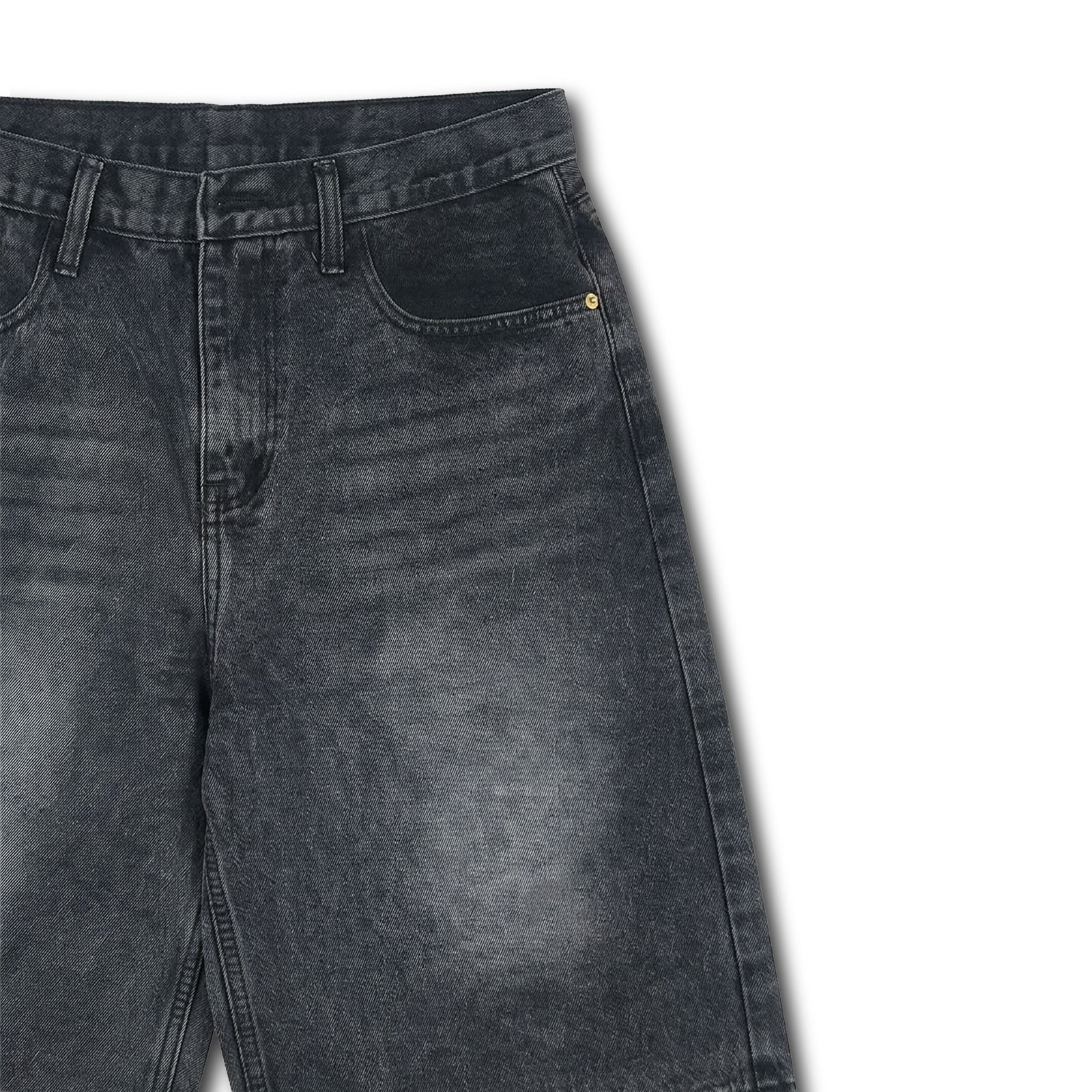 Ash Drip Baggy Denim Jorts – Y2K Streetwear Fit
