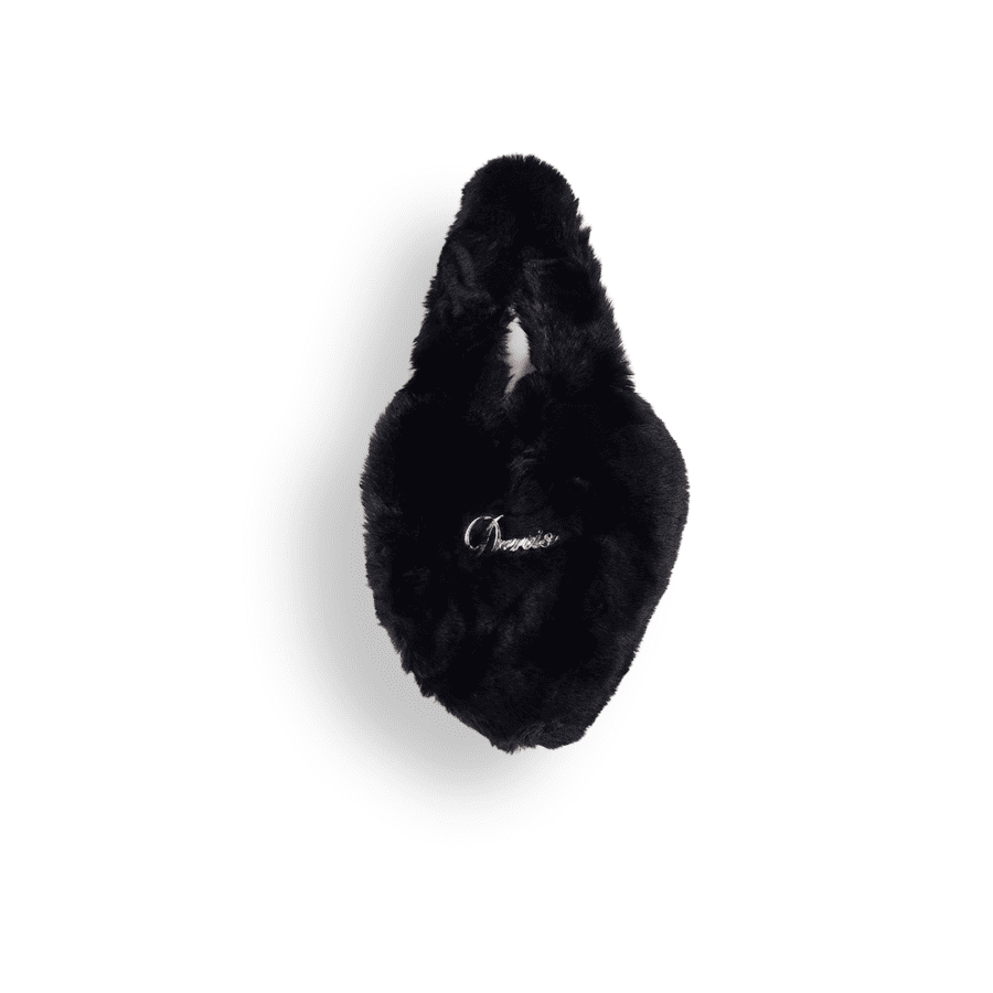 Denise Noir Plush Mini Hand Bag – Faux Fur Carry