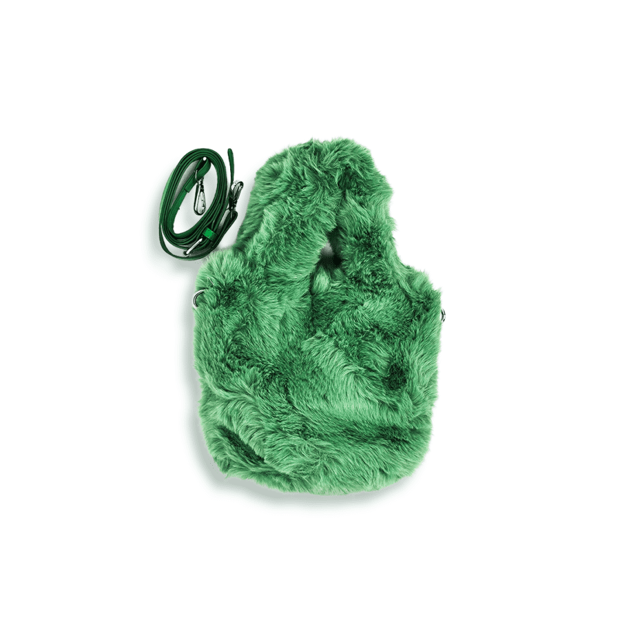 Verde Plush Mini Hand Bag – Faux Fur Carry