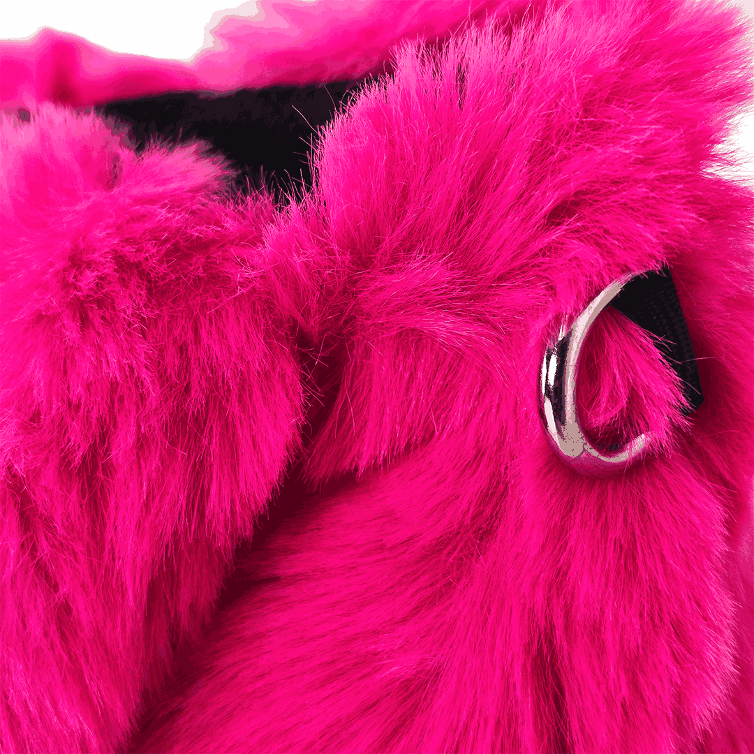 Fuchsia Plush Mini Hand Bag – Faux Fur Carry