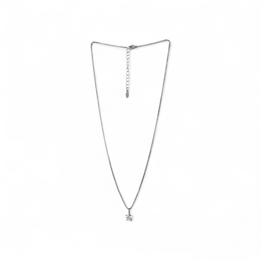 Luck Star Pendant Charm Chain – Silver Edition