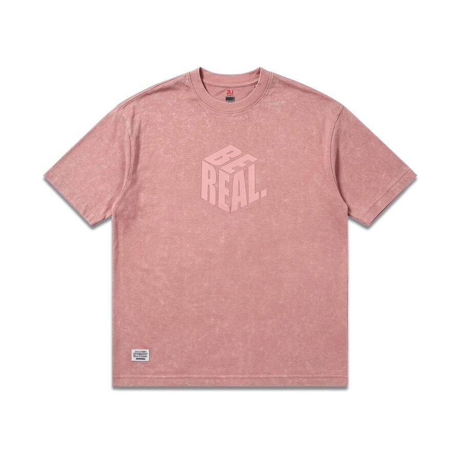 Acid Wash Oversized Tee – Dust Pink