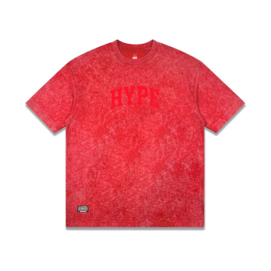 Acid Wash Oversized Tee – Hype Red