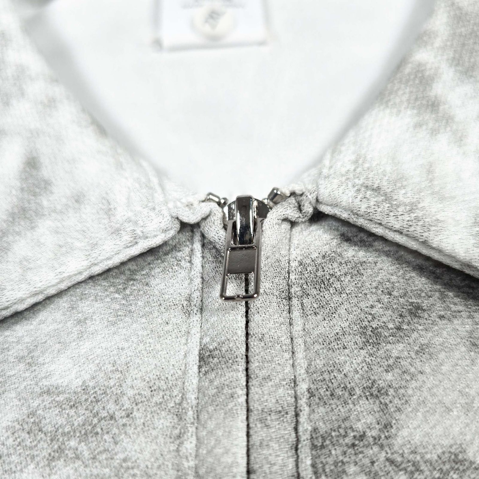 Stonewash Dual Tone Raglan Style Zipper Polo Tee