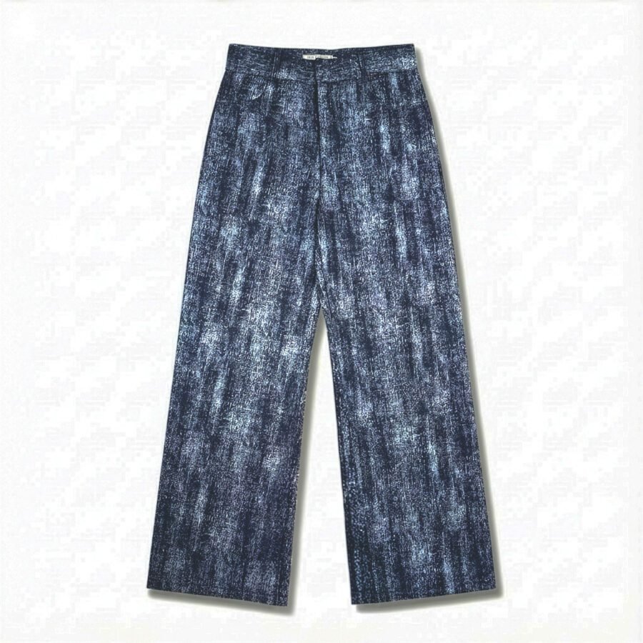 Textured Wide Leg Denim Pants – Street Fit