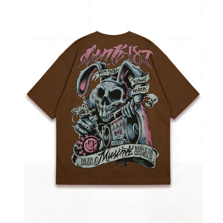 Wink 182 Rebel Skull Graphic Oversized Tee