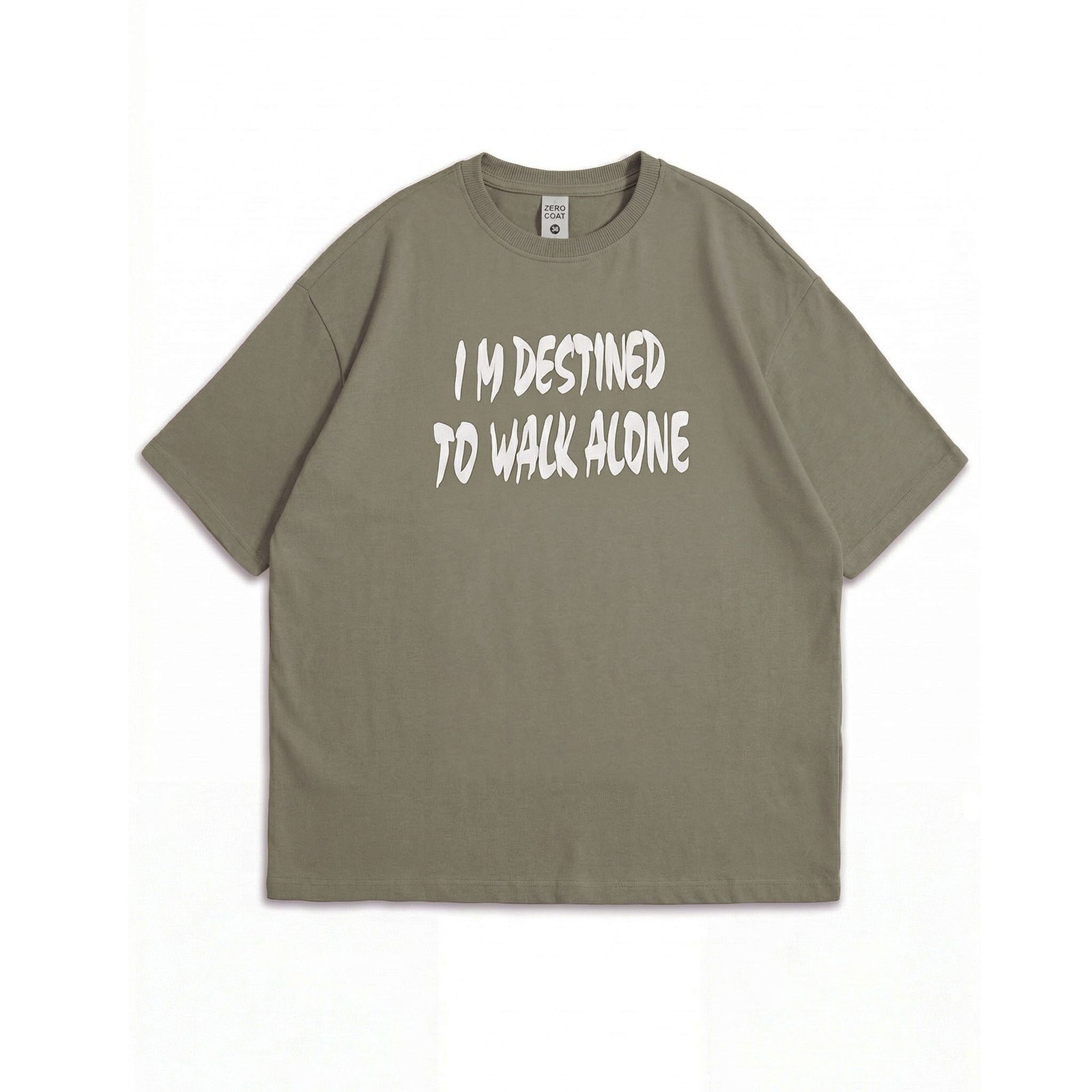 Walk Alone Lone Wolf Graphic Oversized Tee