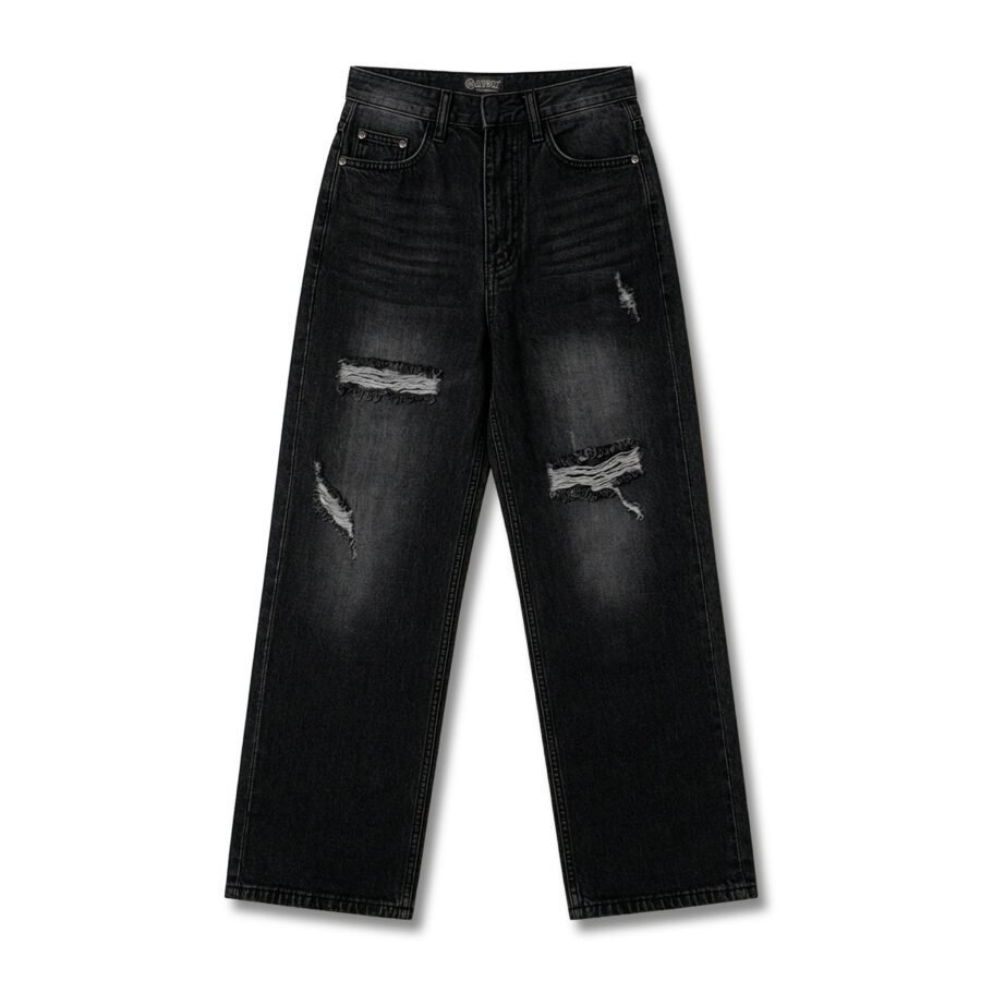 Atom Distressed Sand Washed Straight Fit Denims