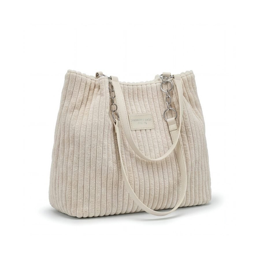 Corduroy Shoulder Chain Tote Bag – Minimal Luxe