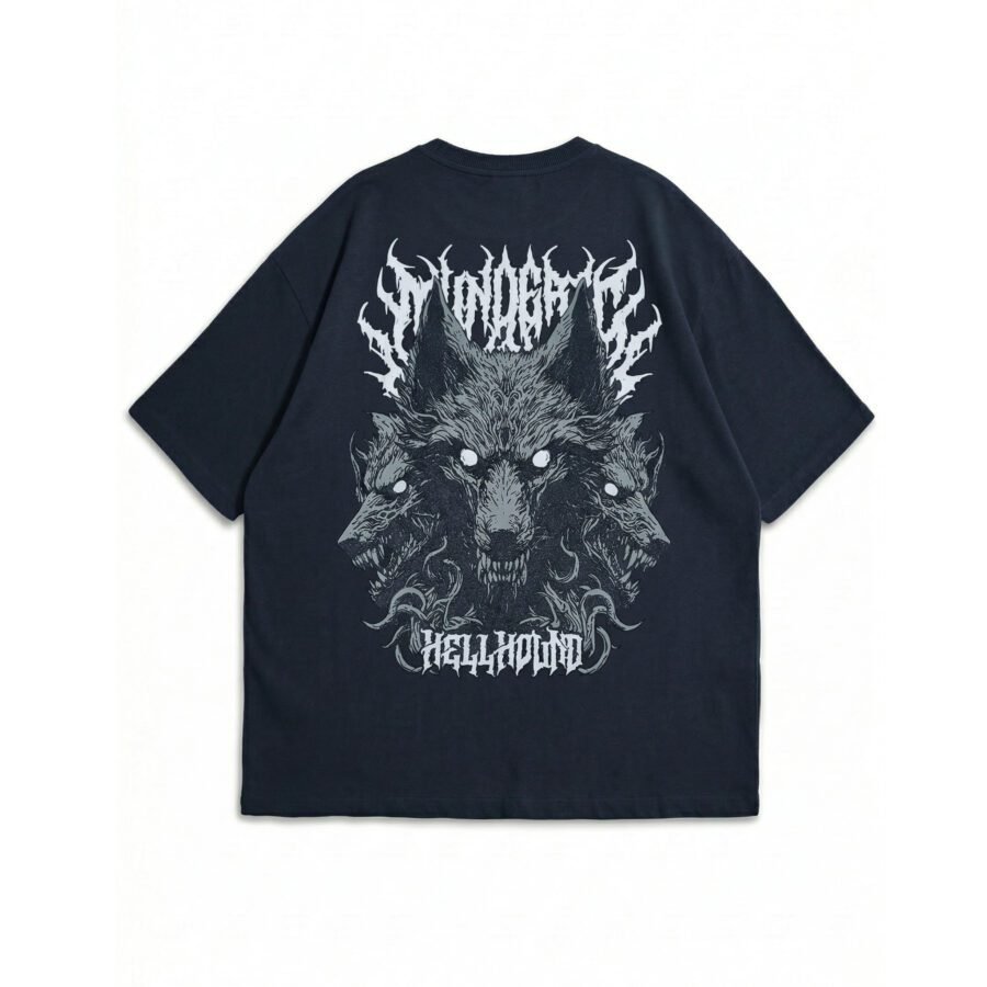 Hellhound Trinity Wolf Head Oversized Tee