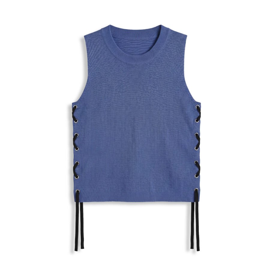 Street Chic Lace-Up Knit Tank Top