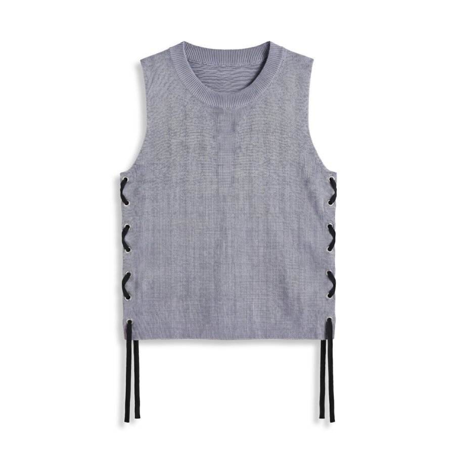Street Chic Lace-Up Knit Tank Top