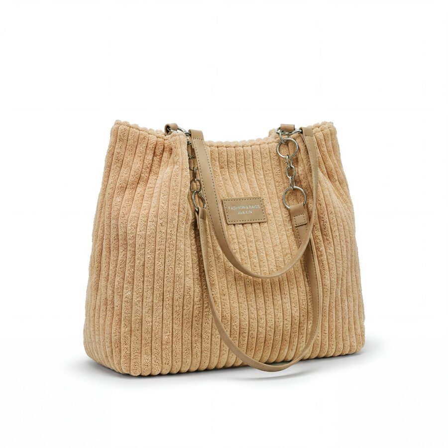 Corduroy Shoulder Chain Tote Bag – Minimal Luxe