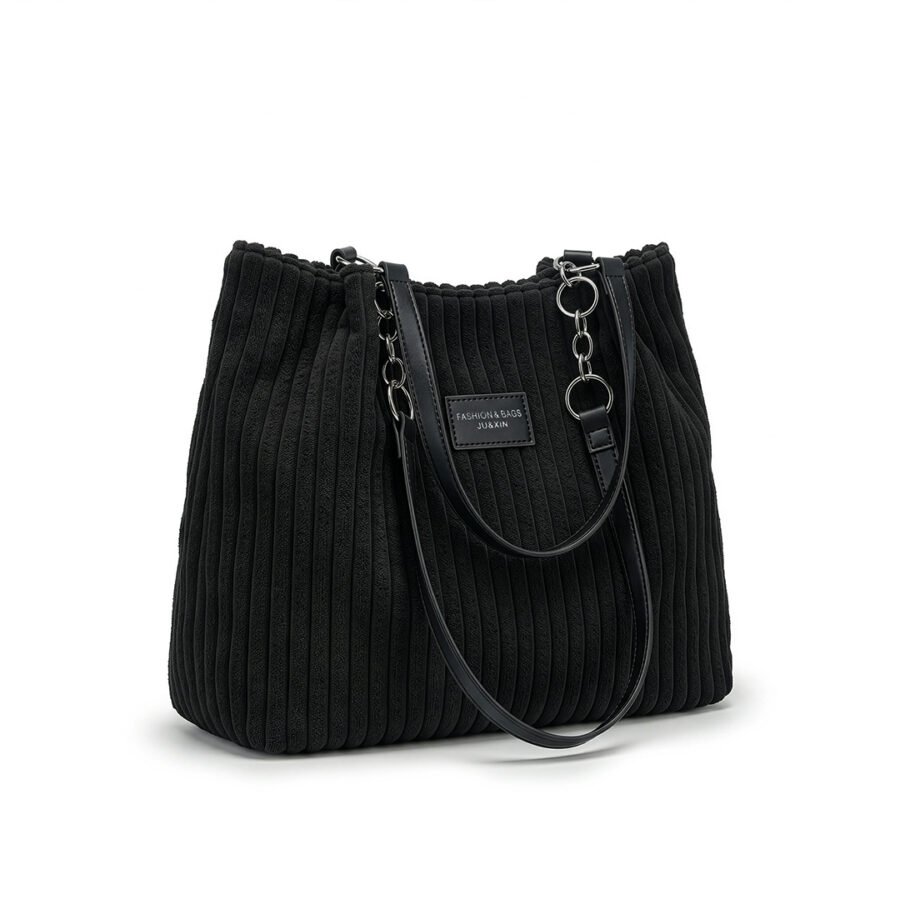 Corduroy Shoulder Chain Tote Bag – Minimal Luxe