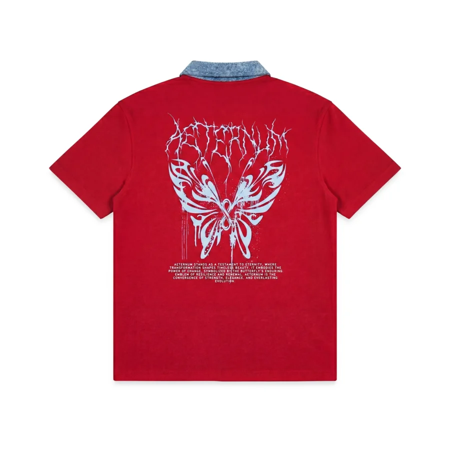 AETERNUM Denim Collar Zip Polo Tee