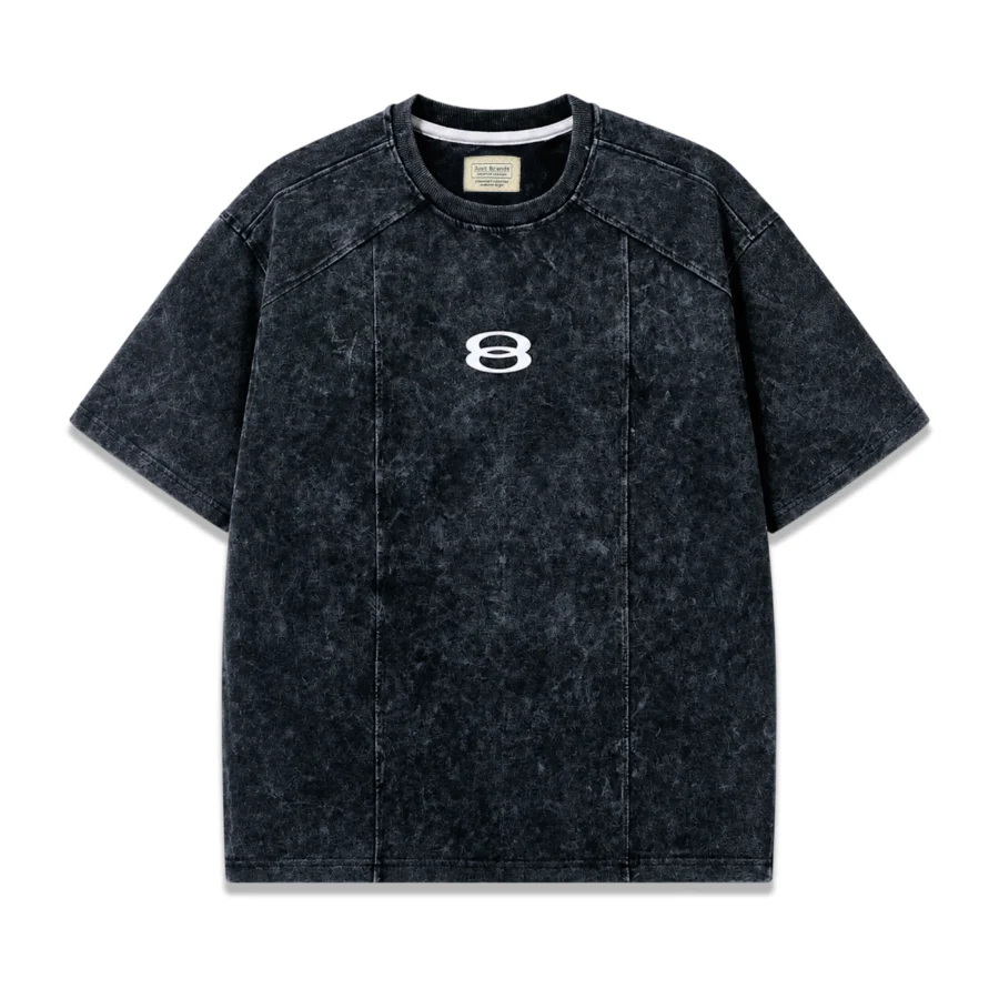 Infinite Vertical Panel Acid Washed Oversized Tee