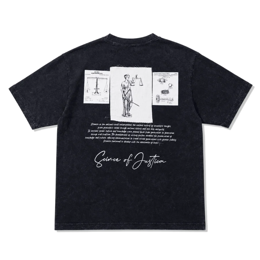 JUSTICE Statement Acid Wash Oversized Graphic Tee