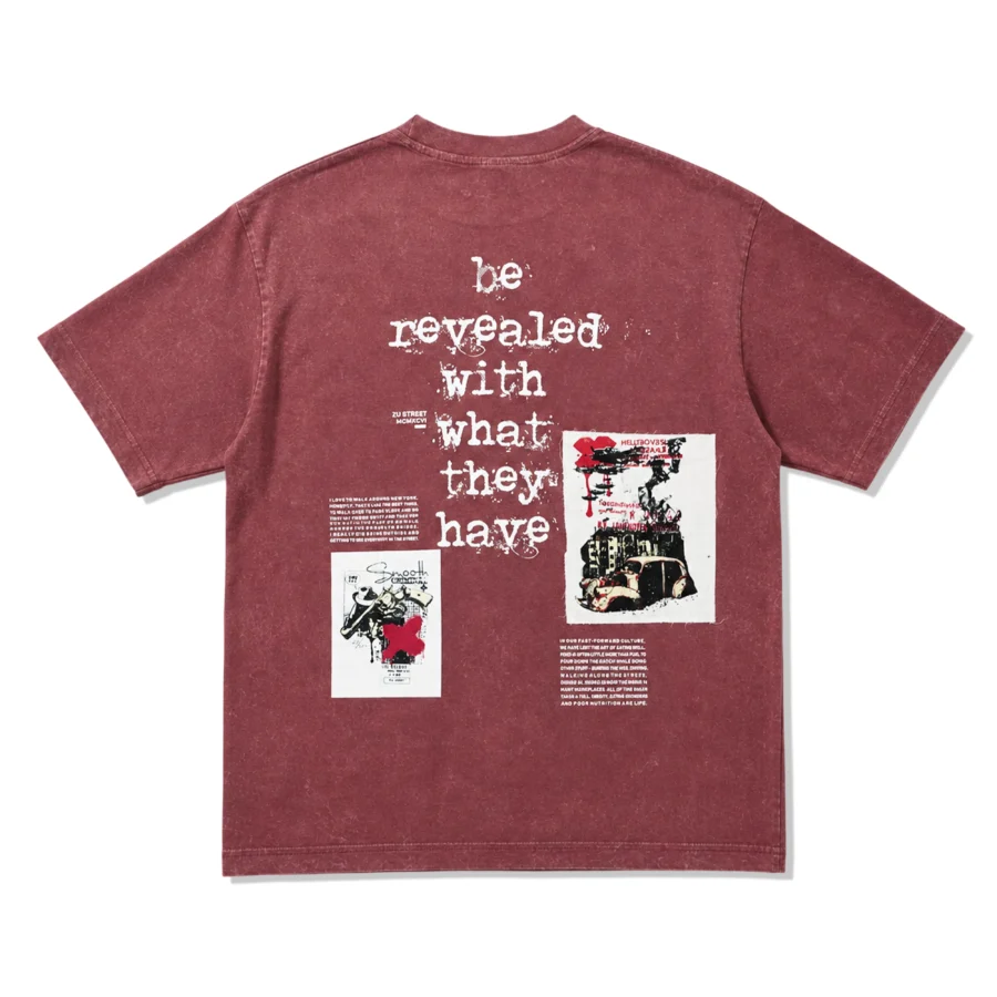 DESTROYED Statement Acid Wash Oversized Graphic Tee