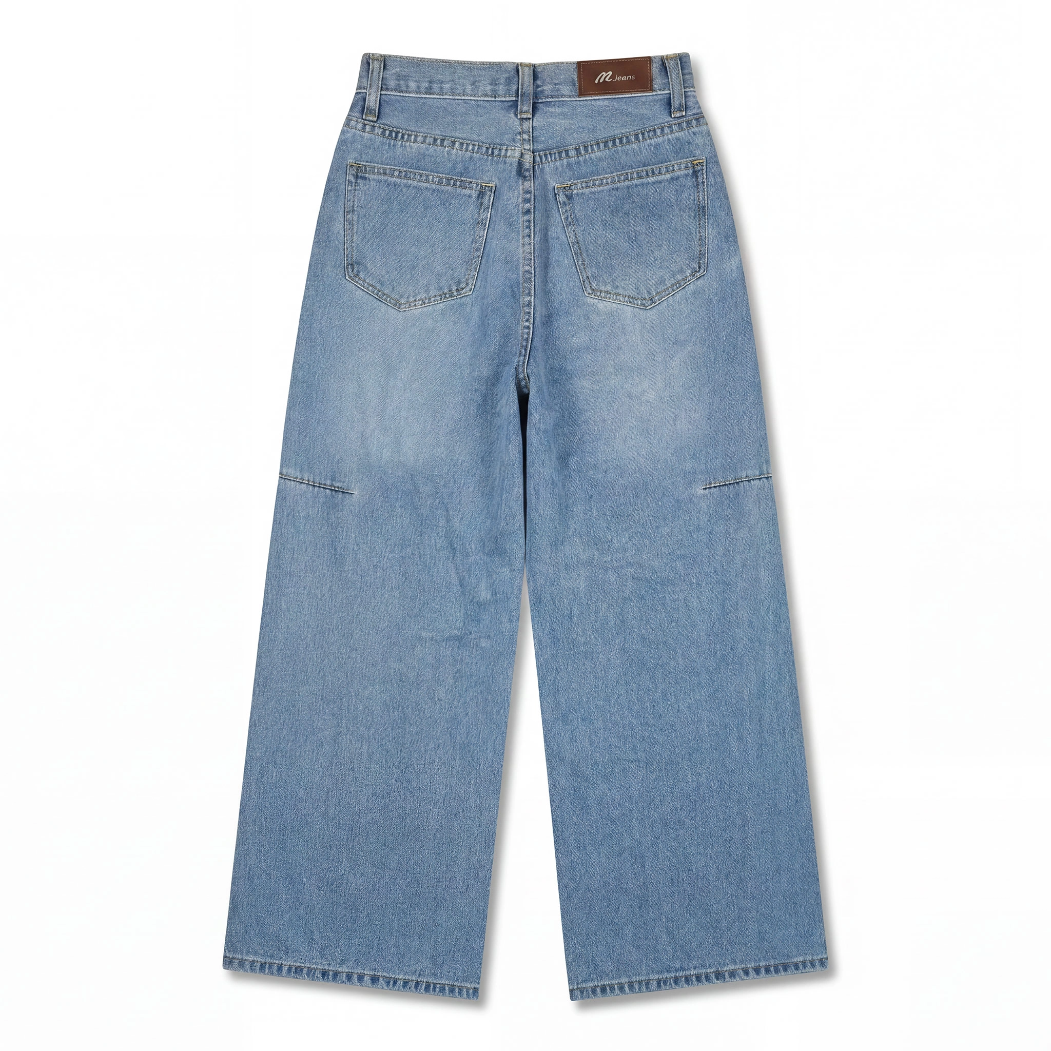 Blue Archive Wide-Leg Washed Denim Jeans