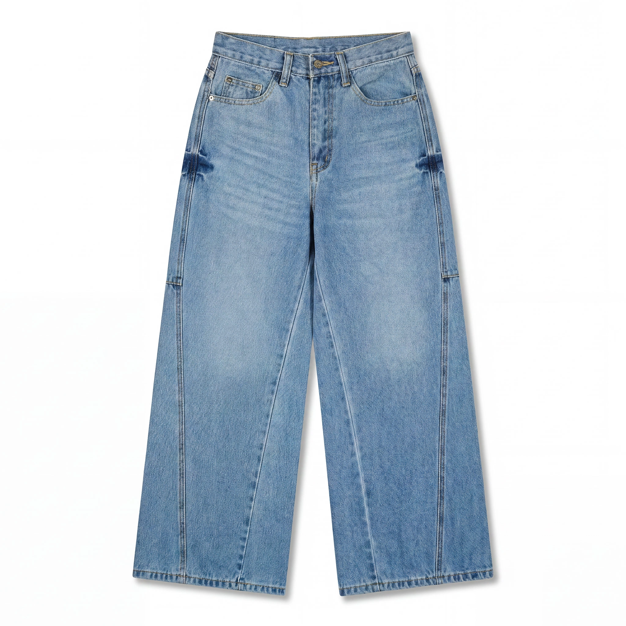 Blue Archive Wide-Leg Washed Denim Jeans