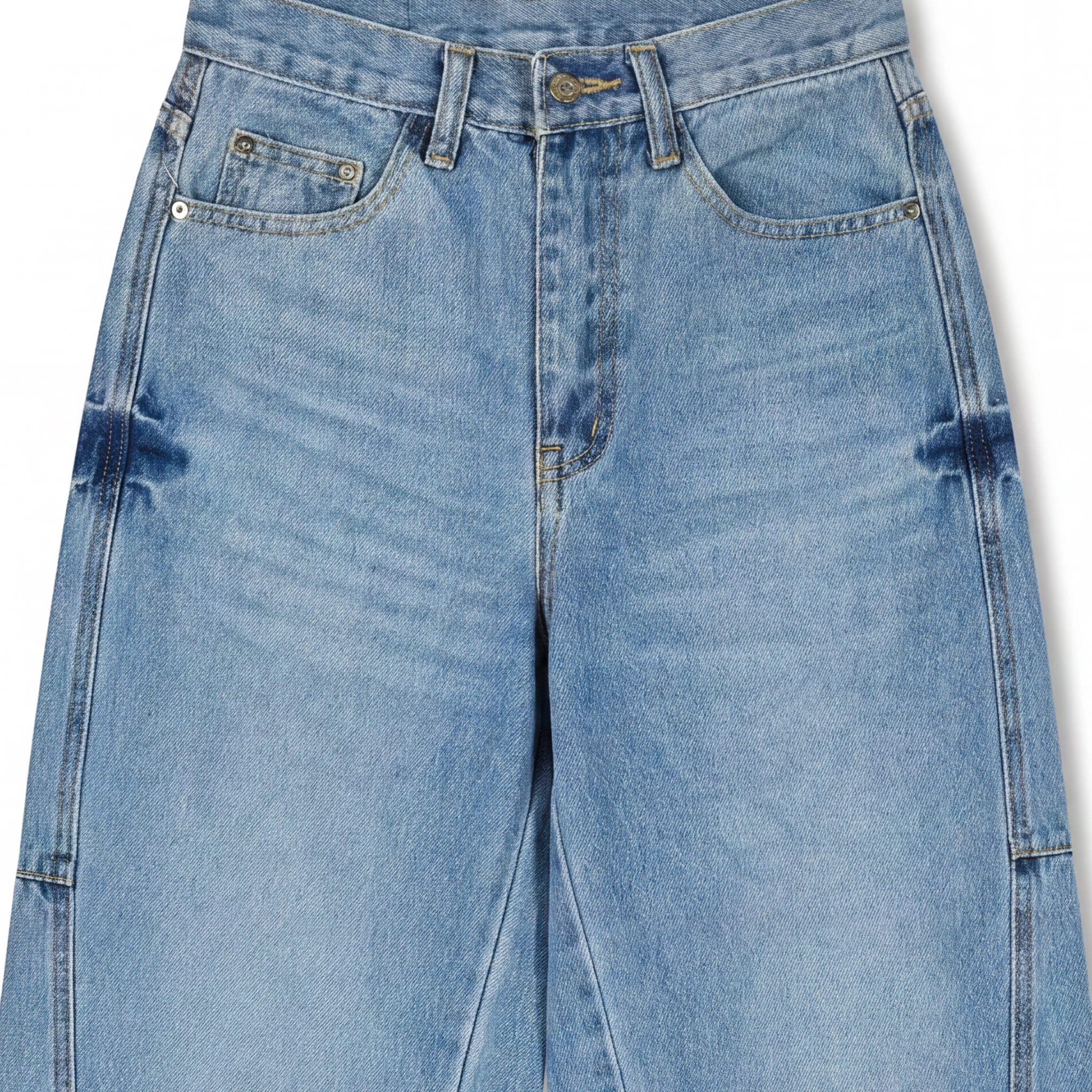 Blue Archive Wide-Leg Washed Denim Jeans