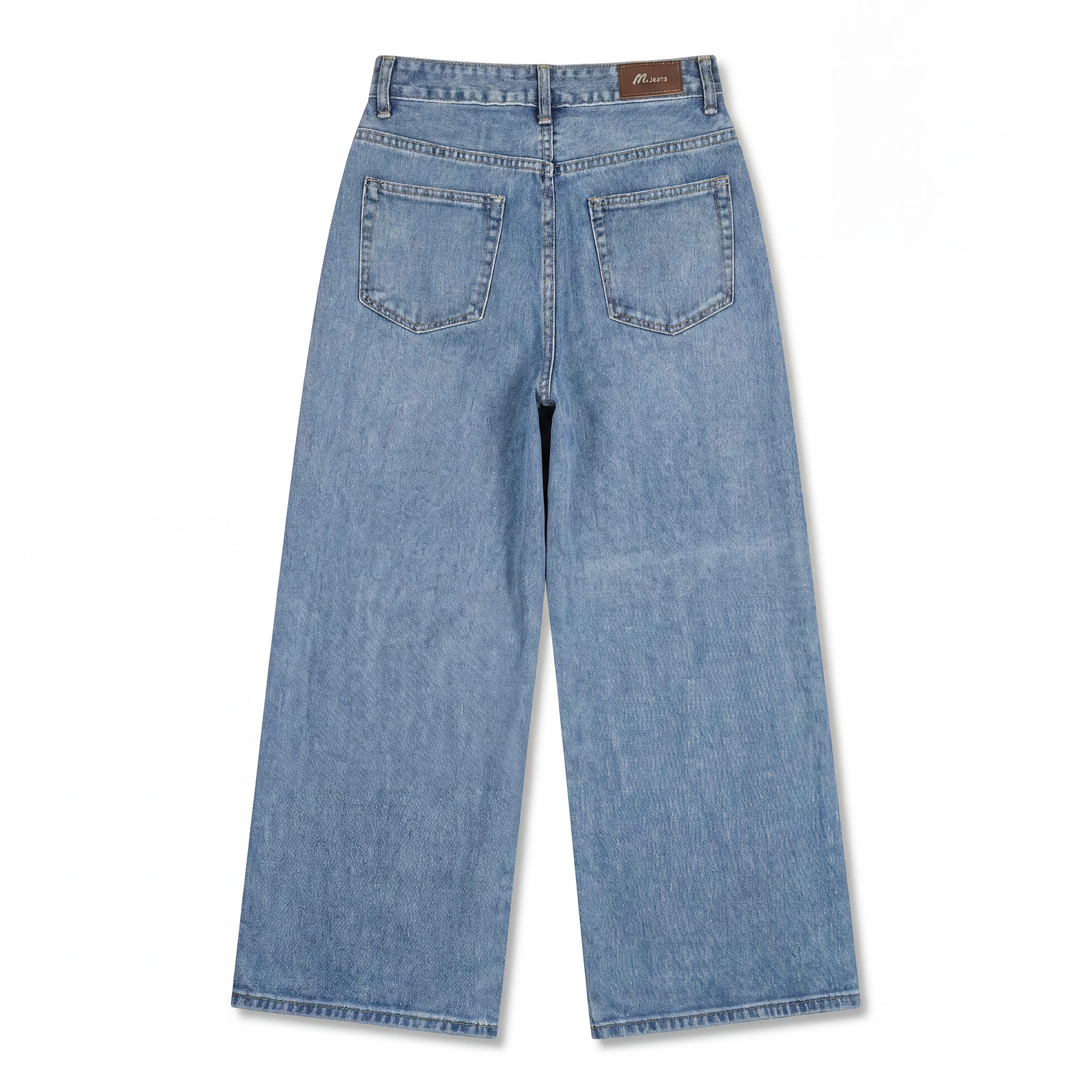 Y2k Baggy Wide-Leg Distressed Wash Denim